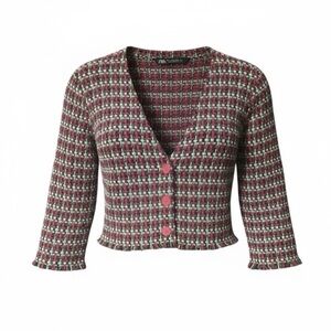 Zara Tweed Fringe Cropped Blazer